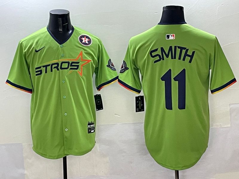 Men Houston Astros #11 Smith Green three generations Joint Name 2025 Nike MLB Jersey style 10